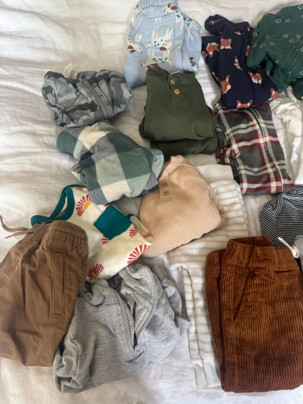 Assorted boys 6-18 months Clothing Bundle - Green, Mustard & Blue Pieces